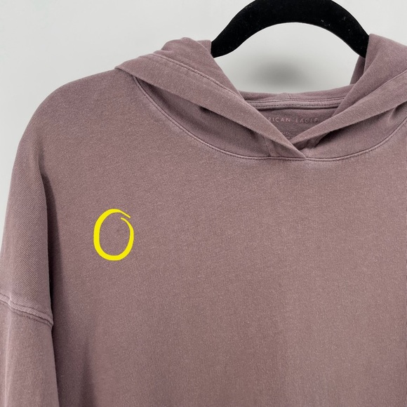 AEO American Eagle Womens Long Sleeve Shirt Hood Purple 100% Cotton S - Picture 2 of 7